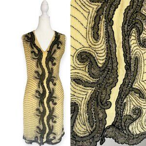 Yigal Azrouel Yellow Beaded Elegant Evening Dress